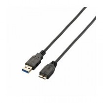 (まとめ)エレコム 極細USB3.0ケーブル(A-microB) USB3-AMBX10BK【×3セット】