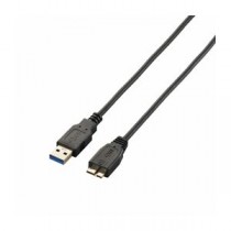 (まとめ)エレコム 極細USB3.0ケーブル(A-microB) USB3-AMBX20BK【×3セット】