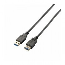 (まとめ)エレコム USB3.0延長ケーブル(A-A) USB3-E20BK【×3セット】