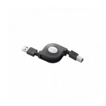 (まとめ)エレコム 巻き取りUSB3.0ケーブル(A-B) USB3-RL07BK【×3セット】