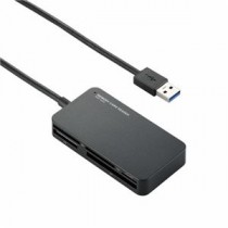 (まとめ)エレコム USB3.0対応メモリリーダライタ MR3-A006BK【×2セット】