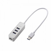 （まとめ）エレコム マグネット付き4ポートUSB3.0ハブ U3H-T405BWH【×2セット】