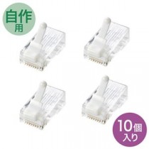 （まとめ）サンワサプライ ツメ折れ防止カテゴリ6RJ-45コネクタ ADT-6RJTS-10【×3セット】