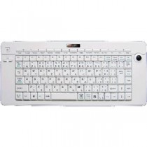 (まとめ)アオテック 2.4Ghzトラックパッドワイヤレスキーボード ホワイト 24G-AOK89W【×2セット】