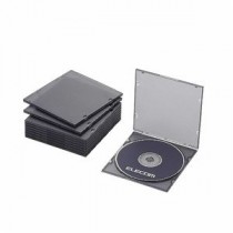 (まとめ)エレコム Blu-ray/DVD/CDケース(スリム/PP/1枚収納) CCD-JPCS10CBK【×5セット】