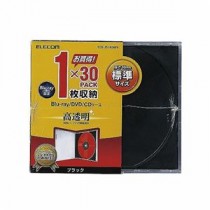 (まとめ)エレコム Blu-ray/DVD/CDケース(標準/PS/1枚収納) CCD-JSCN30BK【×2セット】