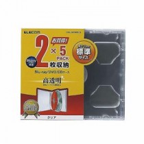 (まとめ)エレコム Blu-ray/DVD/CDケース(標準/PS/2枚収納) CCD-JSCNW5CR【×10セット】