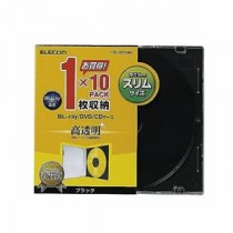 (まとめ)エレコム Blu-ray/DVD/CDケース(スリム/PS/1枚収納) CCD-JSCS10BK【×10セット】