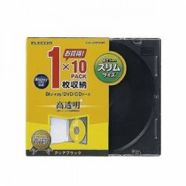 (まとめ)エレコム Blu-ray/DVD/CDケース(スリム/PS/1枚収納) CCD-JSCS10CBK【×10セット】