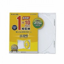 (まとめ)エレコム Blu-ray/DVD/CDケース(スリム/PS/1枚収納) CCD-JSCS10WH【×10セット】