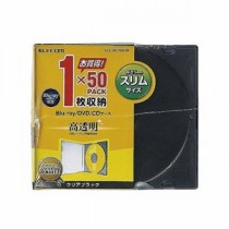 (まとめ)エレコム Blu-ray/DVD/CDケース(スリム/PS/1枚収納) CCD-JSCS50CBK【×3セット】