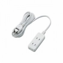 (まとめ)エレコム ほこりシャッター付き電源タップ T-ST02-22330WH【×5セット】