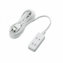 (まとめ)エレコム ほこりシャッター付き電源タップ T-ST02-22350WH【×3セット】