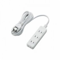 (まとめ)エレコム ほこりシャッター付き電源タップ T-ST02-22430WH【×3セット】