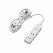 (まとめ)エレコム ほこりシャッター付き電源タップ T-ST02-22450WH【×3セット】