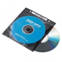 (まとめ)サンワサプライ DVD・CD不織布ケース(リング穴付・ブラック) FCD-FR100BKN【×5セット】