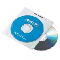 (まとめ)サンワサプライ DVD・CD不織布ケース(リング穴付・ホワイト) FCD-FR100WN【×5セット】