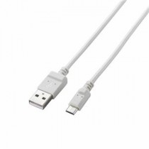 (まとめ)エレコム 2A対応microUSBケーブル(スリムタイプ) MPA-AMBX2U08WH【×5セット】