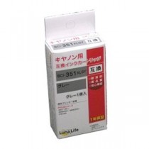 (まとめ)ワールドビジネスサプライ 【Luna Life】 キヤノン用 互換インクカートリッジ BCI-351XLGY グレー【×10セット】