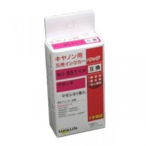 (まとめ)ワールドビジネスサプライ 【Luna Life】 キヤノン用 互換インクカートリッジ BCI-351XLM マゼンタ【×10セット】