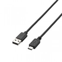 (まとめ)エレコム USB2.0ケーブル(A-TypeC) U2C-AC05BK【×3セット】
