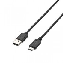 (まとめ)エレコム USB2.0ケーブル(A-TypeC) U2C-AC10BK【×3セット】