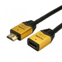 （まとめ）HORIC HDMI延長ケーブル 1m ゴールド HDM10-948FM【×5セット】