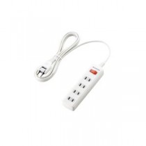 (まとめ)エレコム 一括スイッチ付 雷ガードタップ T-K3A-2425WH【×3セット】