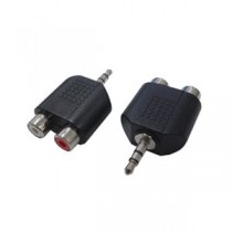(まとめ)変換名人 AVプラグ RCA(メス)2P to 3.5mm(オス)ステレオ AV/RCA2J-35PS(2P)【×20セット】