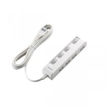 (まとめ)エレコム 個別スイッチ付省エネタップ(横挿しタイプ) T-E5C-2430WH【×3セット】