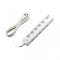 (まとめ)エレコム 個別スイッチ付省エネタップ(横挿しタイプ) T-E5C-2630WH【×2セット】