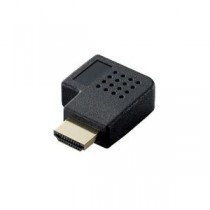(まとめ)エレコム HDMI L字型アダプタ(タイプA-タイプA) 右向き AD-HDAAB03BK【×5セット】