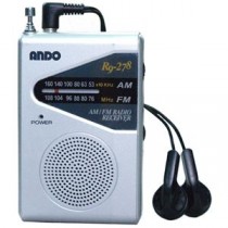 （まとめ）ANDO AM・FMポケットラジオ R9-278【×3セット】