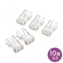 (まとめ)サンワサプライ RJ-45コネクタ(より線用) ADT-RJ45-10N【×5セット】