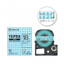 （業務用セット） 「テプラ」PROシリーズテープ ソフト 模様ラベル チェック青にグレー文字 18mm  【×5セット】
