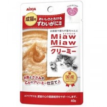 〔まとめ〕 キャットフード ペットフード アイシア MiawMiaw クリーミーパウチずわい 40g 48セット 日本製 猫用品 ペット用品【代引不可】