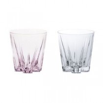 SAKURASAKU "ROCK" glass 紅白ペアセット(ピンク/クリアー) GG-02J