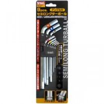 (業務用3セット)TRAD セミロングターボール(六角レンチ/作業工具) 9個入 アングル付き TCA-9 〔業務用/DIY用品/日曜大工/スパナ〕