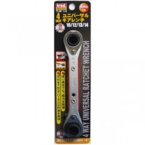 （まとめ）TRAD 4WAYユニバーサルギアレンチ/作業工具 【10/12/13/14mm】 本締め可 TUW-114 〔業務用/DIY用品/日曜大工/スパナ〕【×10セット】