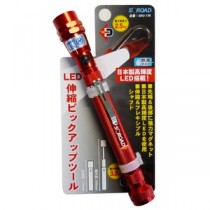 （まとめ）S-ROAD 伸縮ピックアップツール 【LEDライト/強力マグネット付き】 防滴タイプ SRO-17R レッド(赤) 〔業務用/DIY/日曜大工〕【×20セット】