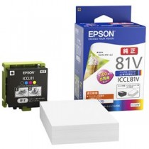 エプソン PF-70用 インクカートリッジ+写真用紙ライト＜薄手光沢＞L版100枚セット ICCL81V