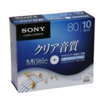 SONY 録音用CD-Rオーディオ 80分 手書もできるホワイトワイドプリンタブル 10枚パック 10CRM80HPWS