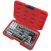 H＆H ソケットレンチセット/作業工具 【24個入り】 差込角：9.5mm H-3024 3/8