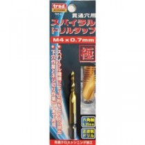 (業務用3個セット) TRAD スパイラルドリルタップ/先端工具 【貫通穴用】 M4 ピッチ0.7mm クロスシンニング加工付き TDT-4