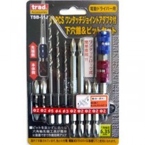 (業務用2個セット) TRAD 下穴ドリル＆ビットセット 【電動ドライバー用】 ジョイントホルダー付 TSB-11J 〔DIY用品/大工道具〕