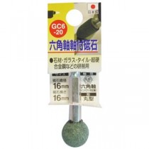 (業務用25個セット) H＆H 六角軸軸付き砥石/先端工具 【丸型】 インパクトドライバー対応 日本製 GC6-20 16×16