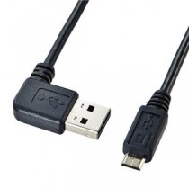 (まとめ)サンワサプライ 両面挿せるL型マイクロUSBケーブル(MicroB) KU-RMCBL05【×5セット】