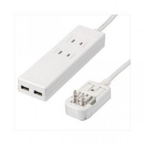 (まとめ)YAZAWA 海外用マルチ変換タップ2個口USB2ポート HPM6AC2USB2WH【×2セット】