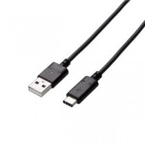 (まとめ)エレコム USB2.0ケーブル(認証品、A-C) U2C-AC10NBK【×3セット】