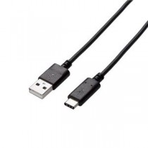 (まとめ)エレコム USB2.0ケーブル(認証品、A-C) U2C-AC15NBK【×3セット】